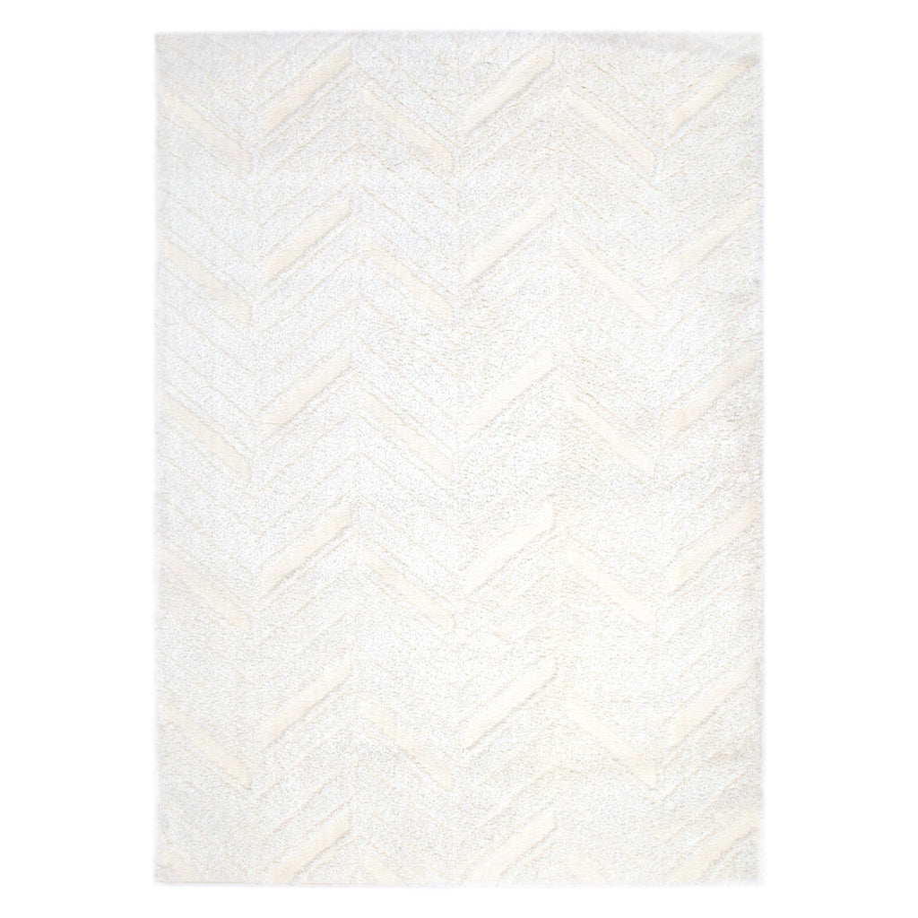 Tender Chevron Cream Shag Rug