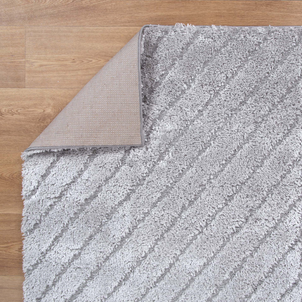 Tender Modern Silver Shag Rug