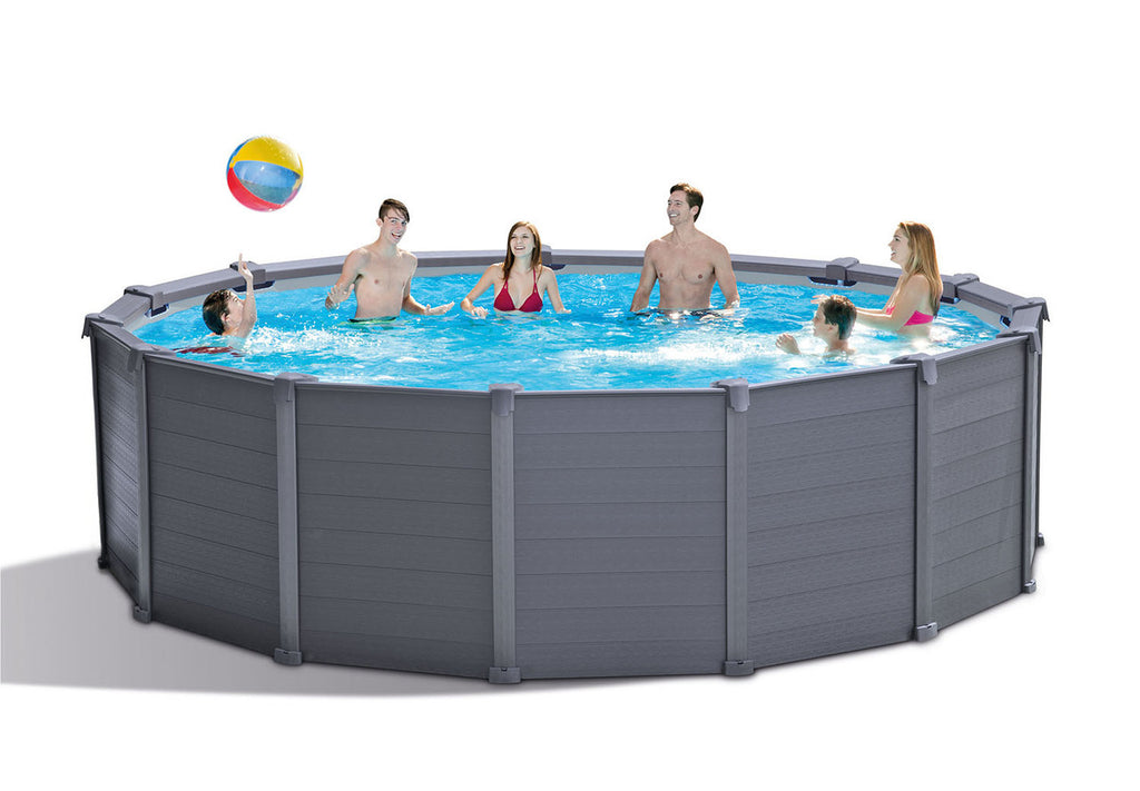 INTEX 4.78M X 1.24M GRAPHITE GRAY PANEL POOL SET