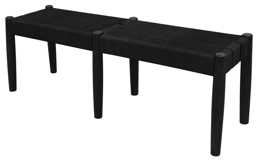 Kelly Loom Oak Bench Black