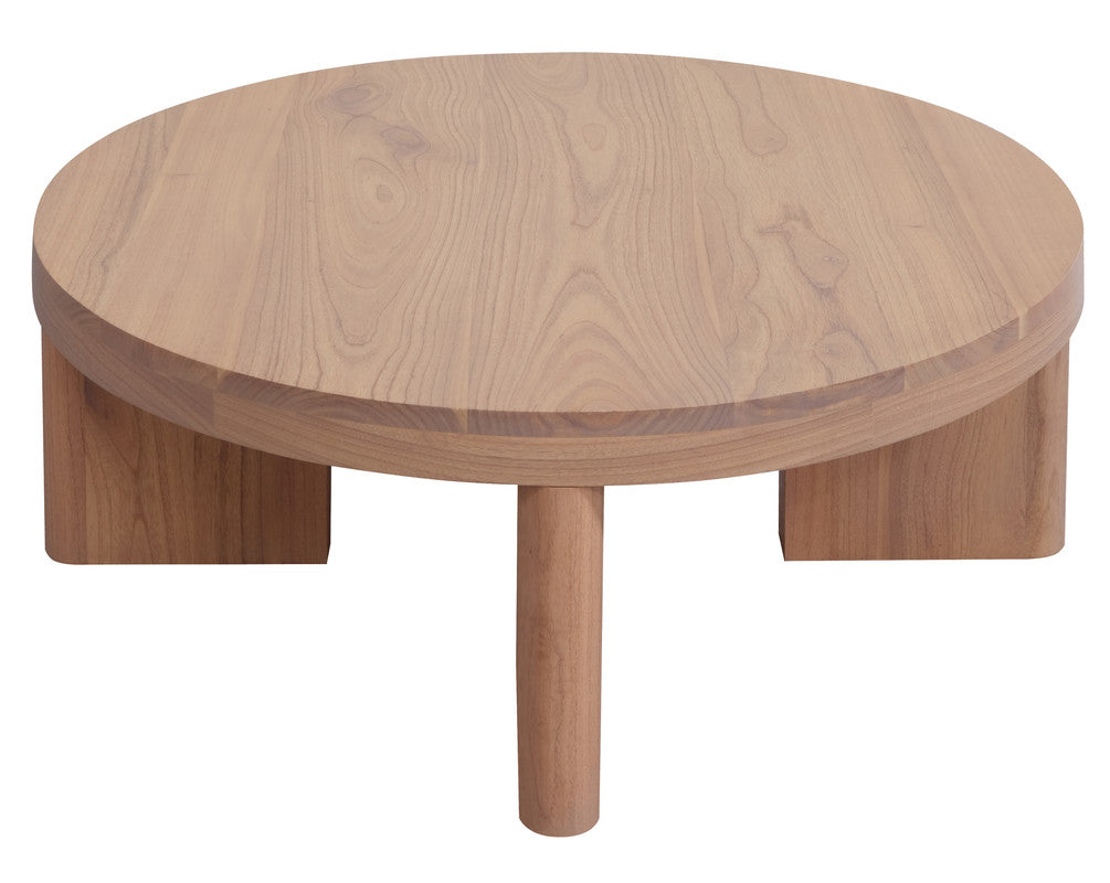 Apollo Round Solid Mindi Timber Coffee Table Natural