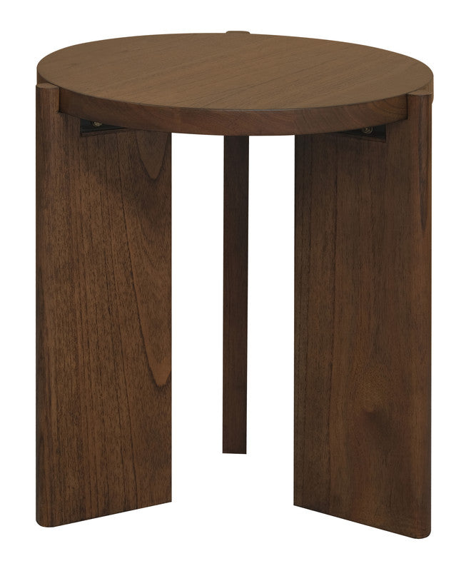 Apollo Round Solid Timber Side Table Walnut