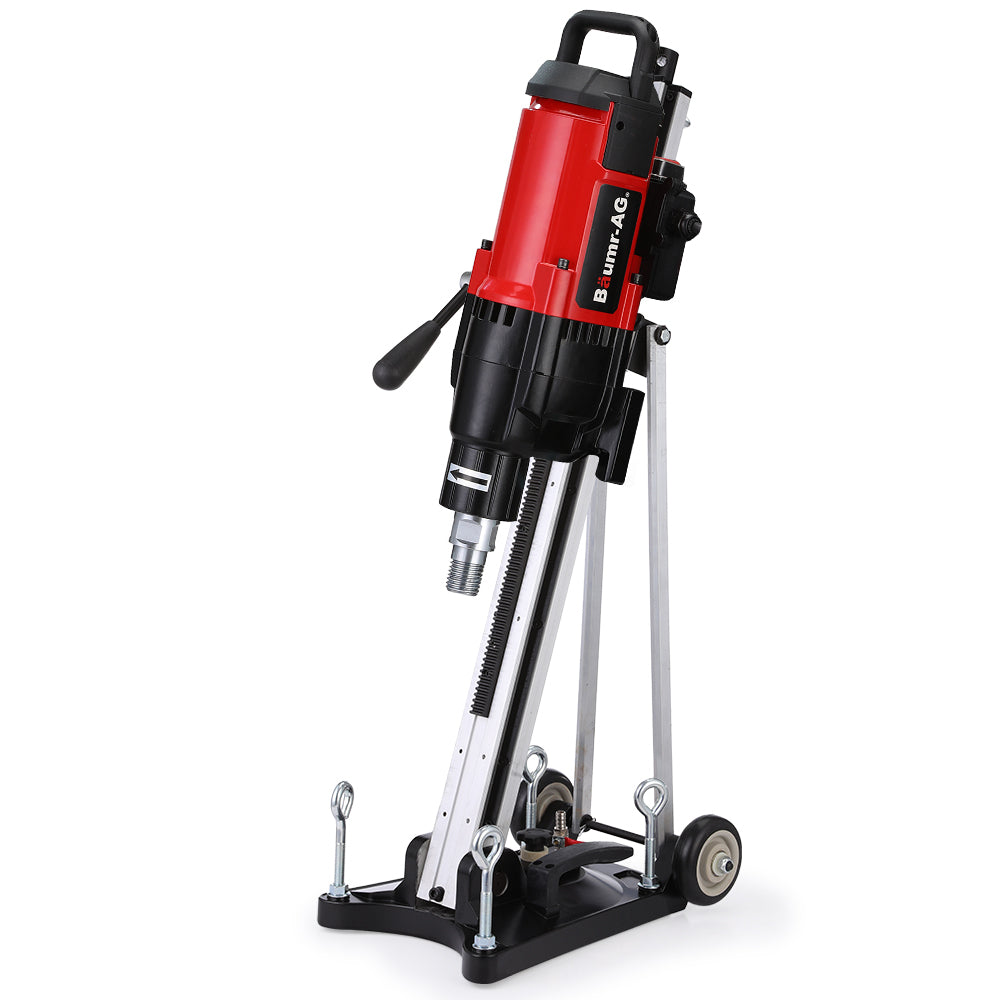 Baumr 3200W 300mm Wet/Dry Core Drill w/ Wheeled Rig Stand Combo, for Concrete Coring Hole Drilling