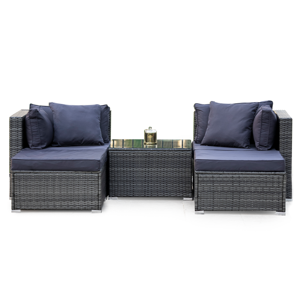 4 Seater Daydream Outdoor Grey Wicker Lounge Sofa Furniture Set