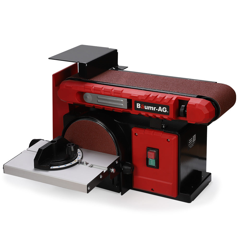Baumr Bench Belt and Disc Sander Combo, 100mm Linisher + 150mm Disc, S1 Rated 400W Brushless Motor, Horizontal & Vertical Sanding