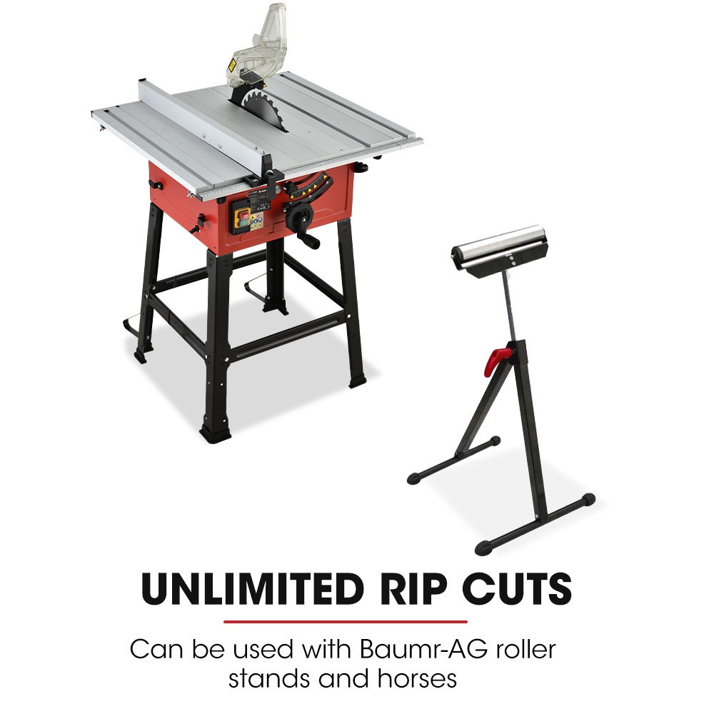 Baumr-AG 2000W 254mm Corded Table Saw with Stand Extendable Laser Guide