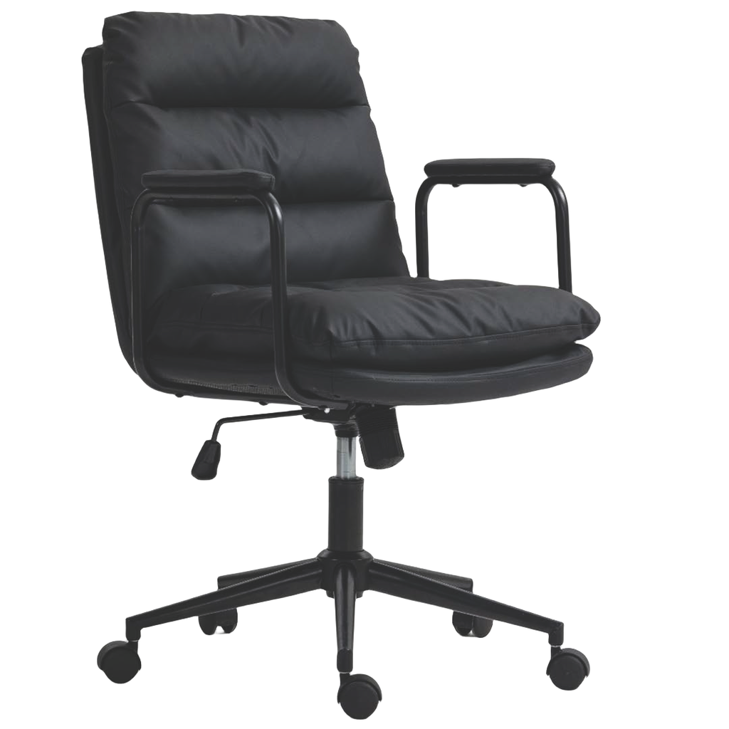 Black Faux Leather Office Chair