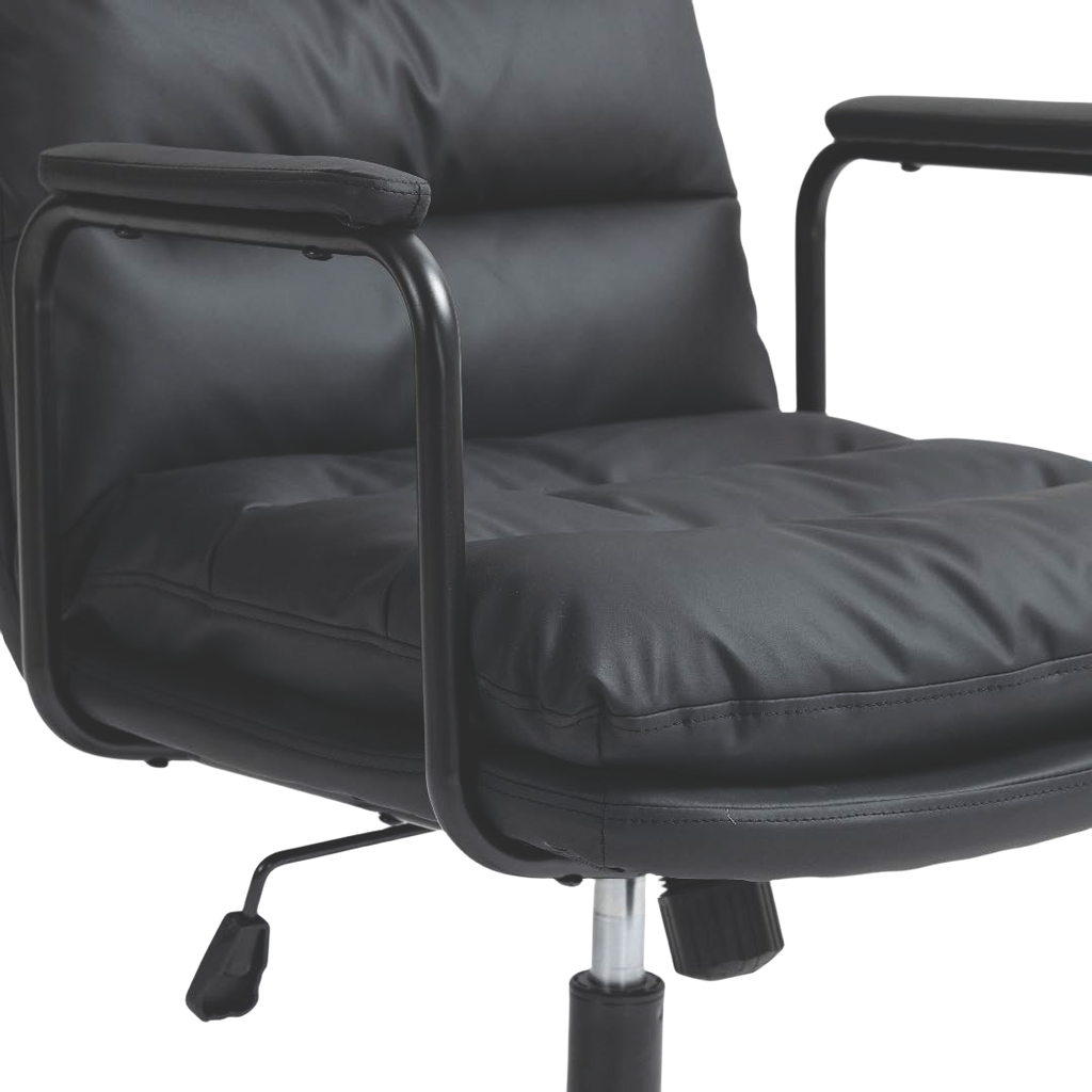 Black Faux Leather Office Chair