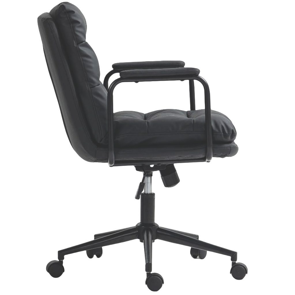 Black Faux Leather Office Chair