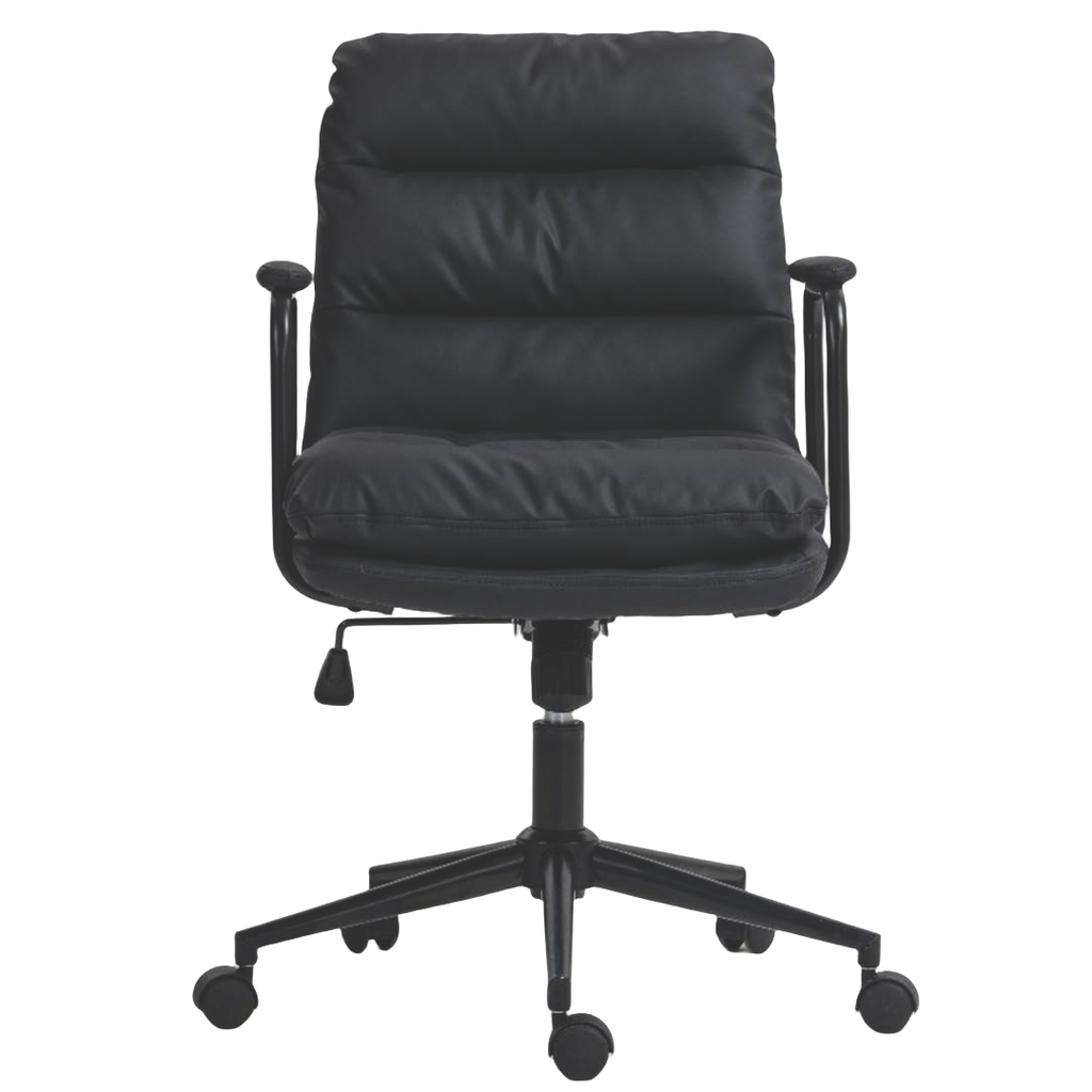 Black Faux Leather Office Chair