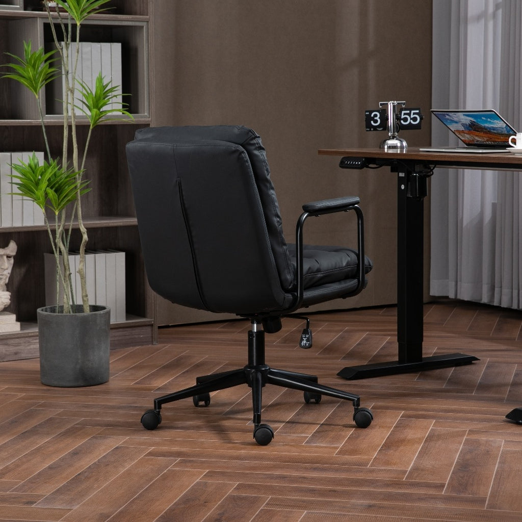 Black Faux Leather Office Chair