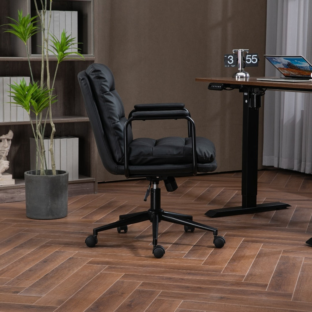 Black Faux Leather Office Chair