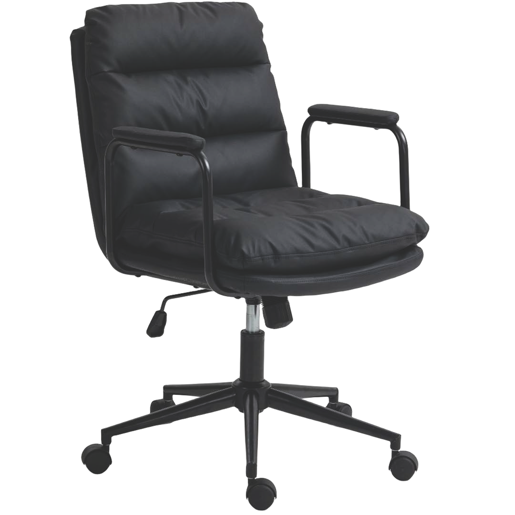 Black Faux Leather Office Chair