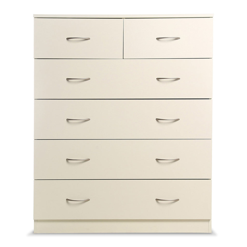 Sarantino Tallboy Dresser 6 Chest Of Drawers White