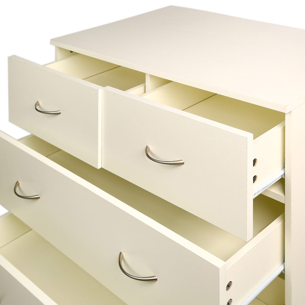 Sarantino Tallboy Dresser 6 Chest Of Drawers White