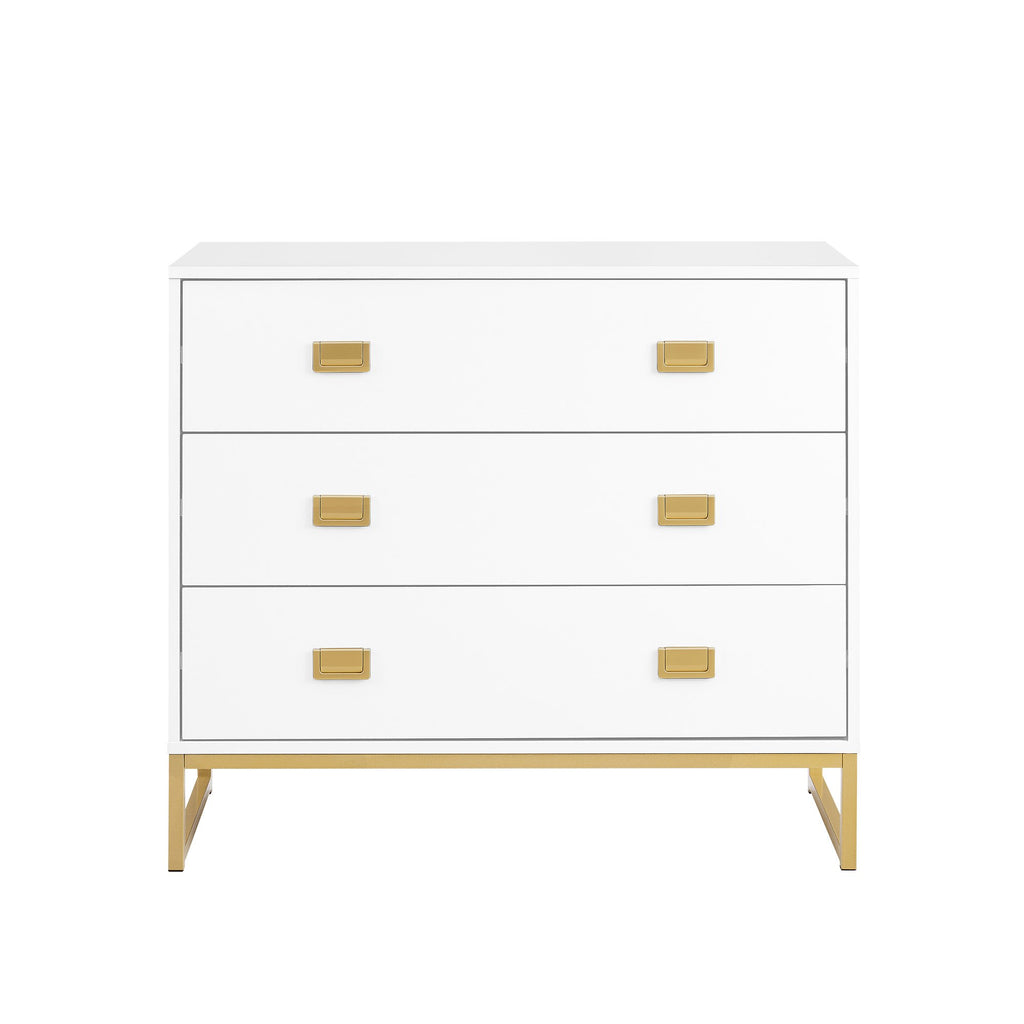 Sarantino Amara Chest Of Drawers Tallboy Dresser - White/gold