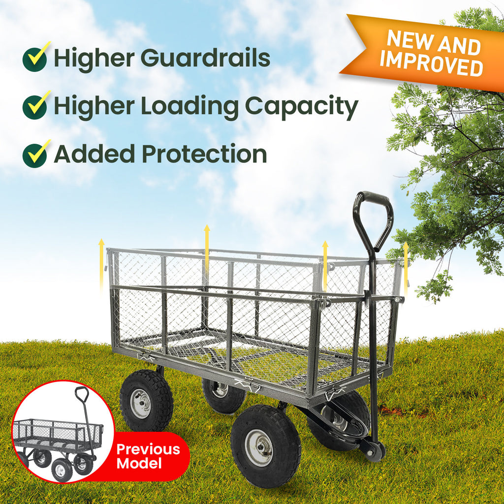 Wallaroo Steel Mesh Garden Trolley Cart Hammer Grey
