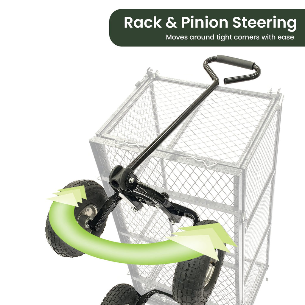 Wallaroo Steel Mesh Garden Trolley Cart Hammer Grey