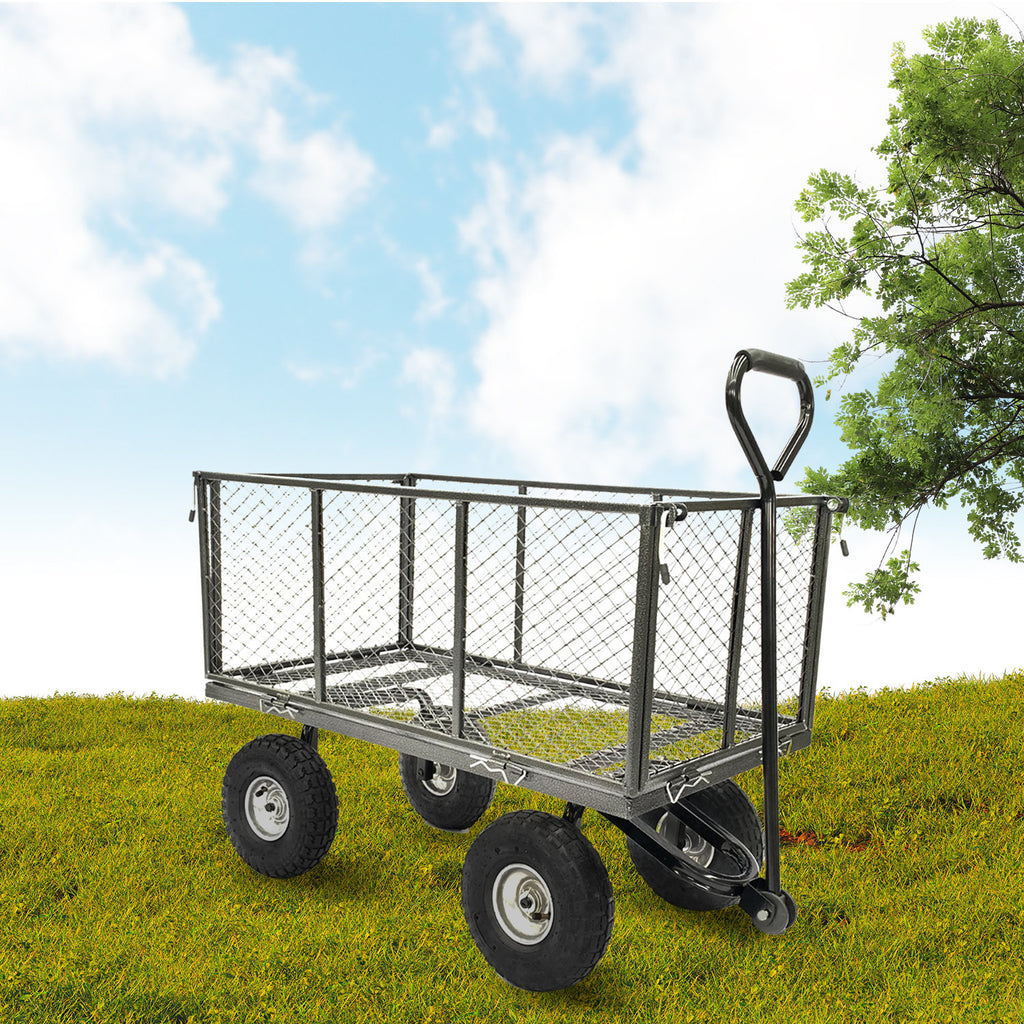 Wallaroo Steel Mesh Garden Trolley Cart Hammer Grey