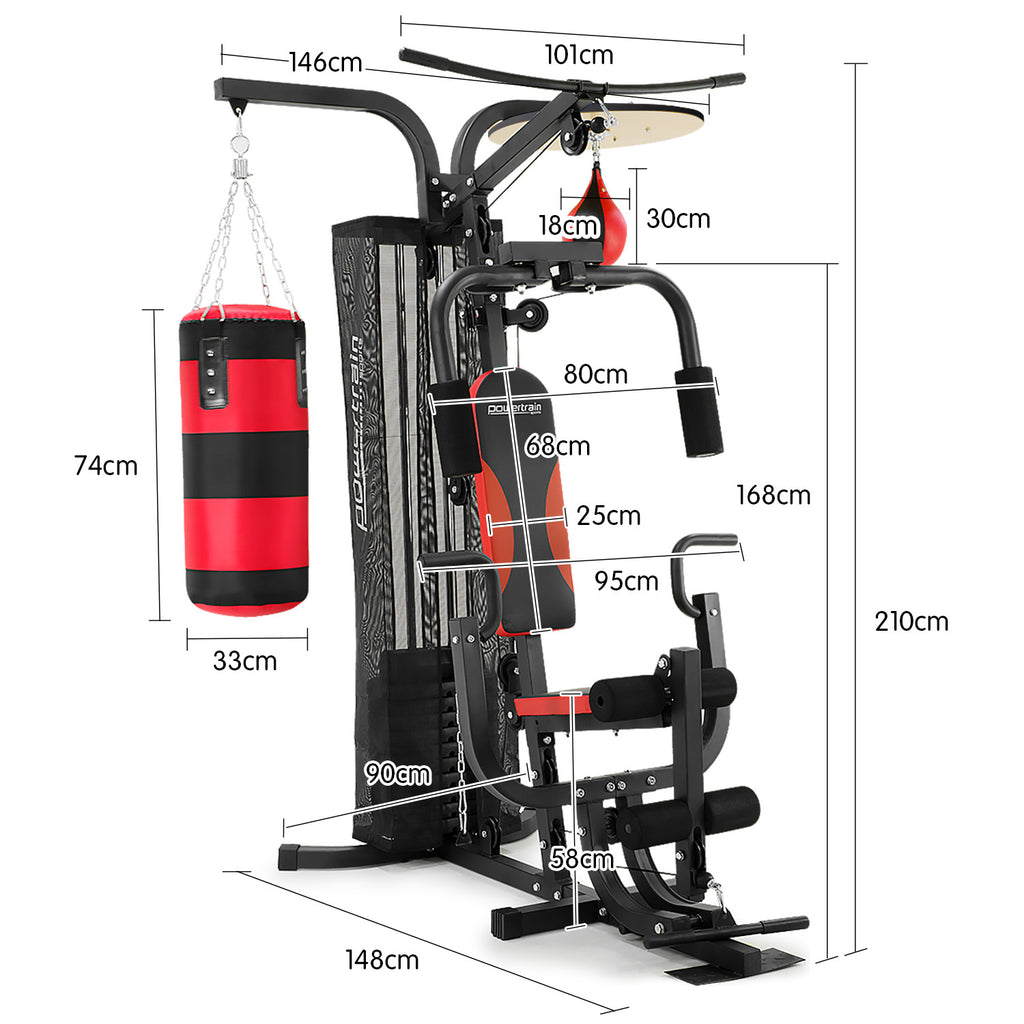 PROFLEX Multi Station Multifunction Exercise Home Gym Weight Bench Press Boxing Equipment