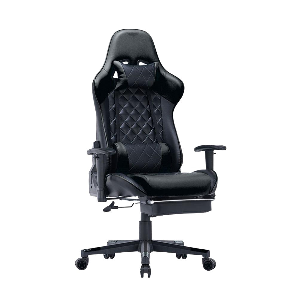 Black Gaming Chair Ergonomic Racing chair with Armrest Footrest