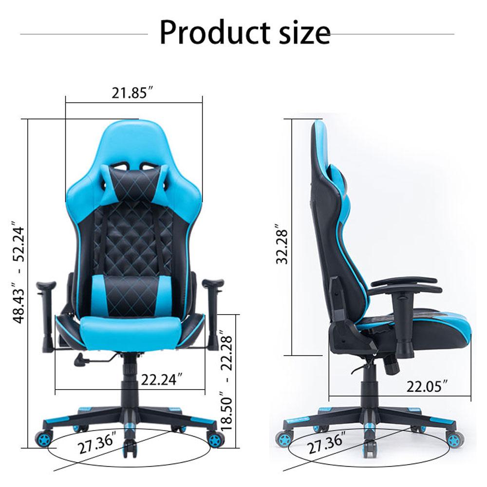 Black Gaming Chair Ergonomic Racing chair with Armrest Footrest