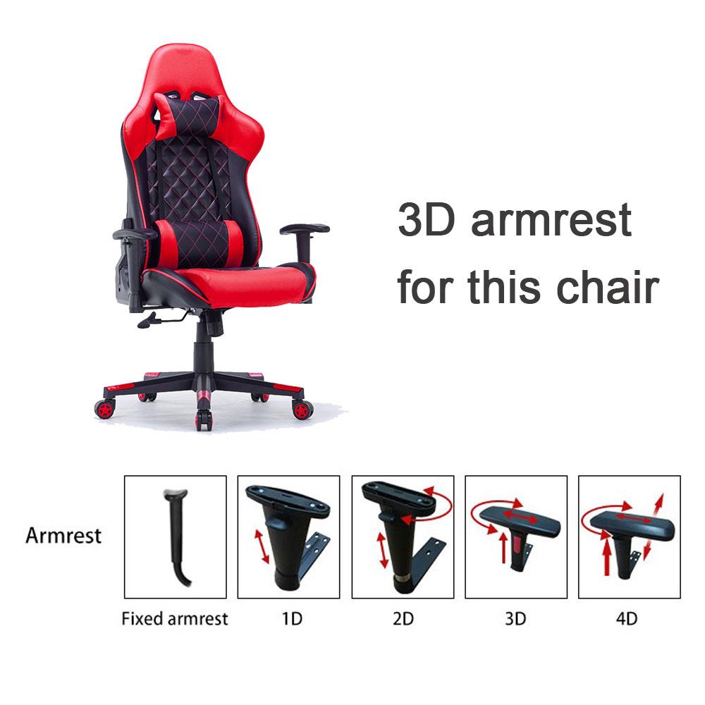 Black Gaming Chair Ergonomic Racing chair with Armrest Footrest