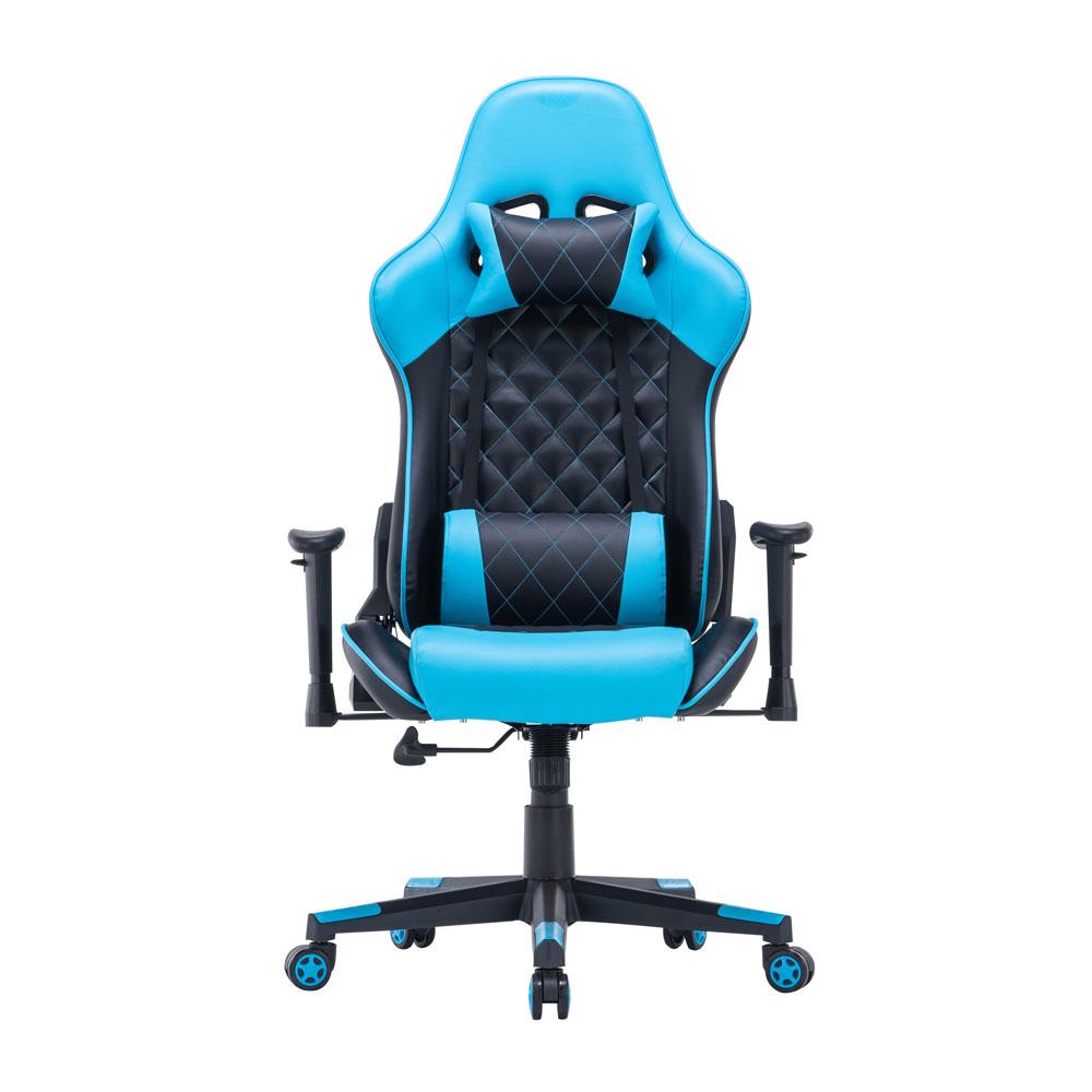 Blue Gaming Chair Ergonomic Racing chair with Armrest Footrest