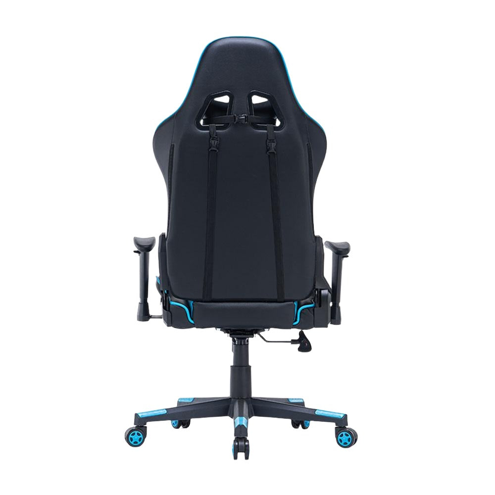 Blue Gaming Chair Ergonomic Racing chair with Armrest Footrest