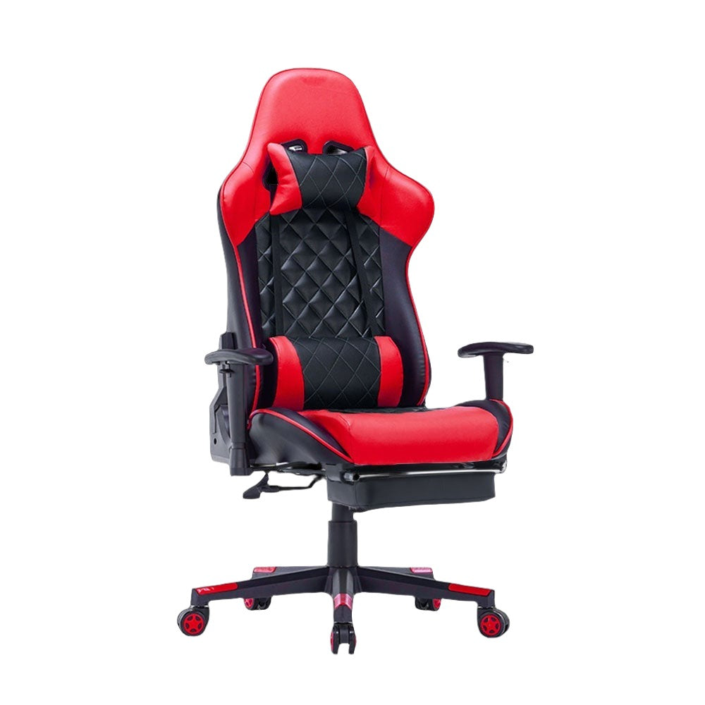 Red and Black Gaming Chair Ergonomic Racing chair with Armrest Footrest