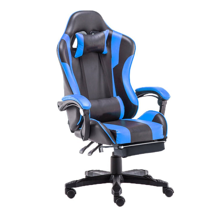 Large Blue Gaming Chair Office Racing Executive Racer Recliner