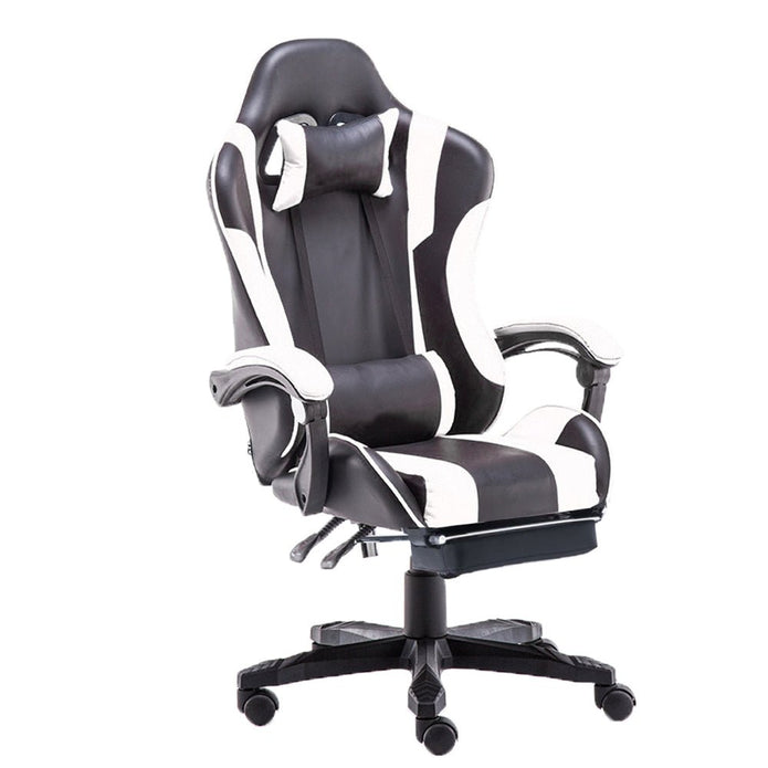 Large Black White Gaming Chair Office Racing Executive Racer Recliner