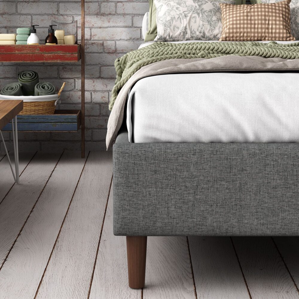 Double Bed Frame Mattress Foundation in Dark Grey