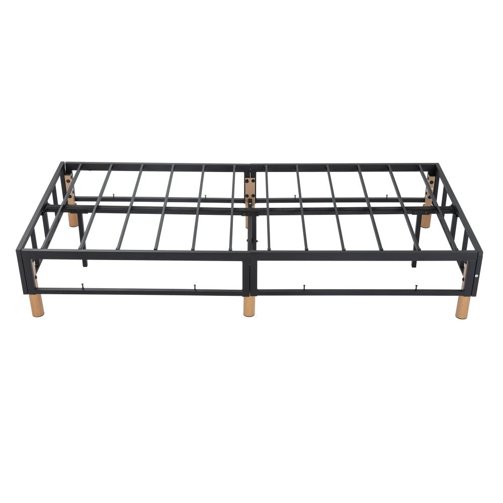 Double Metal Bedframe Mattress Foundation Light Grey