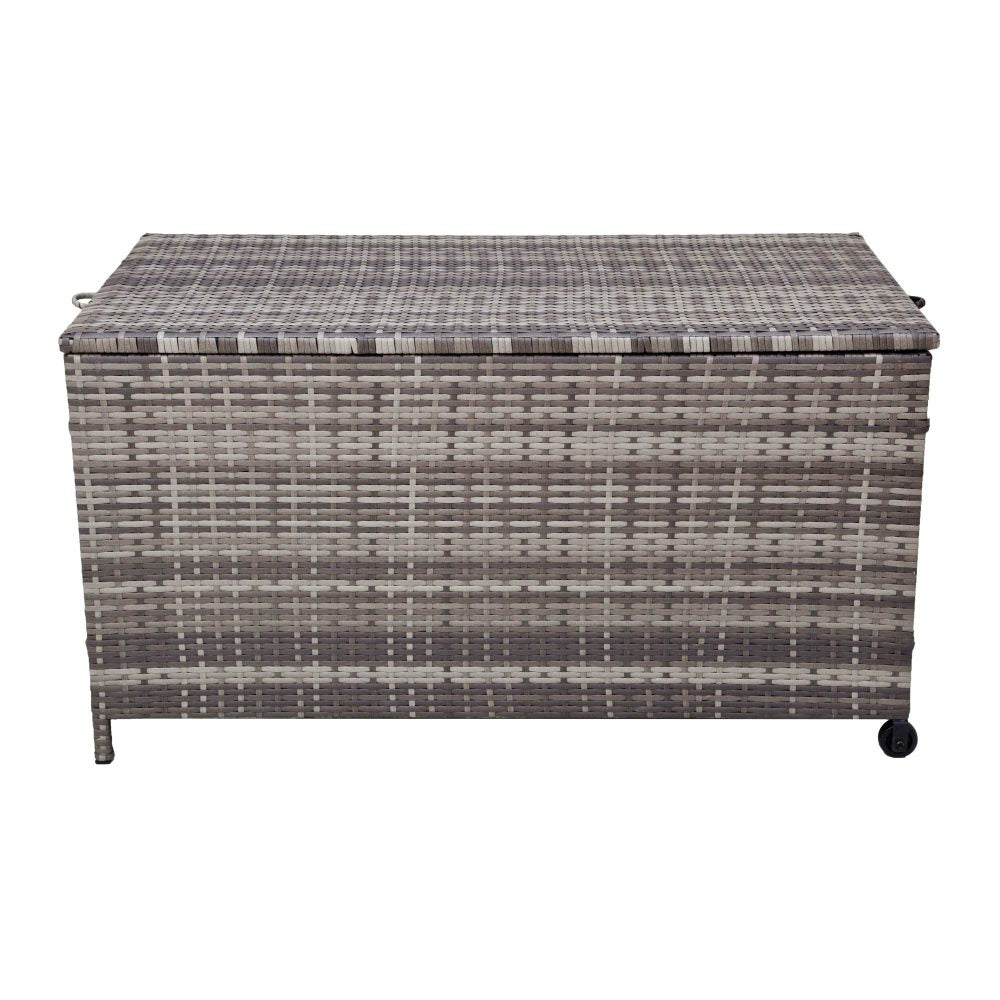 Outdoor PE Grey Wicker 320L Storage Box Garden 