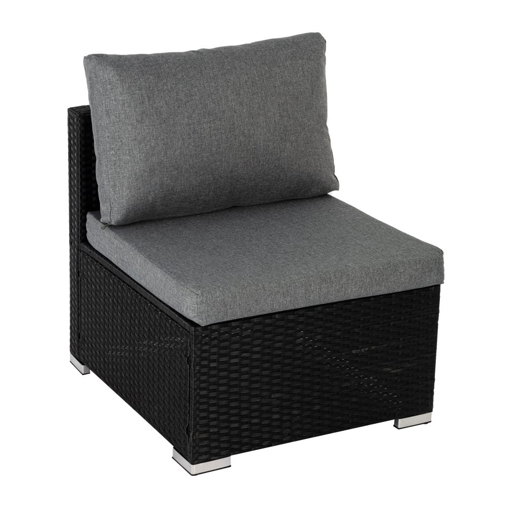 5 Seat Outdoor Black Lounge Sofa Furniture Set