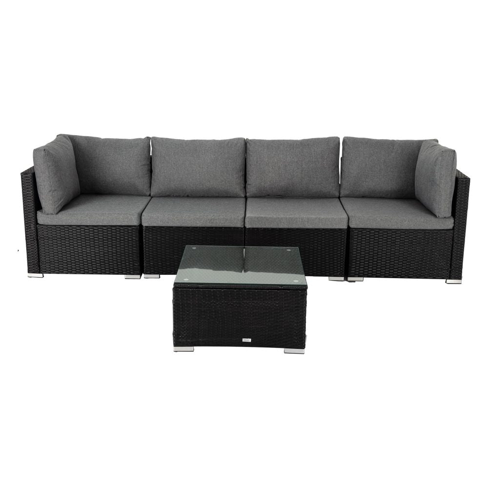 Outdoor Black Modular Lounge Sofa 