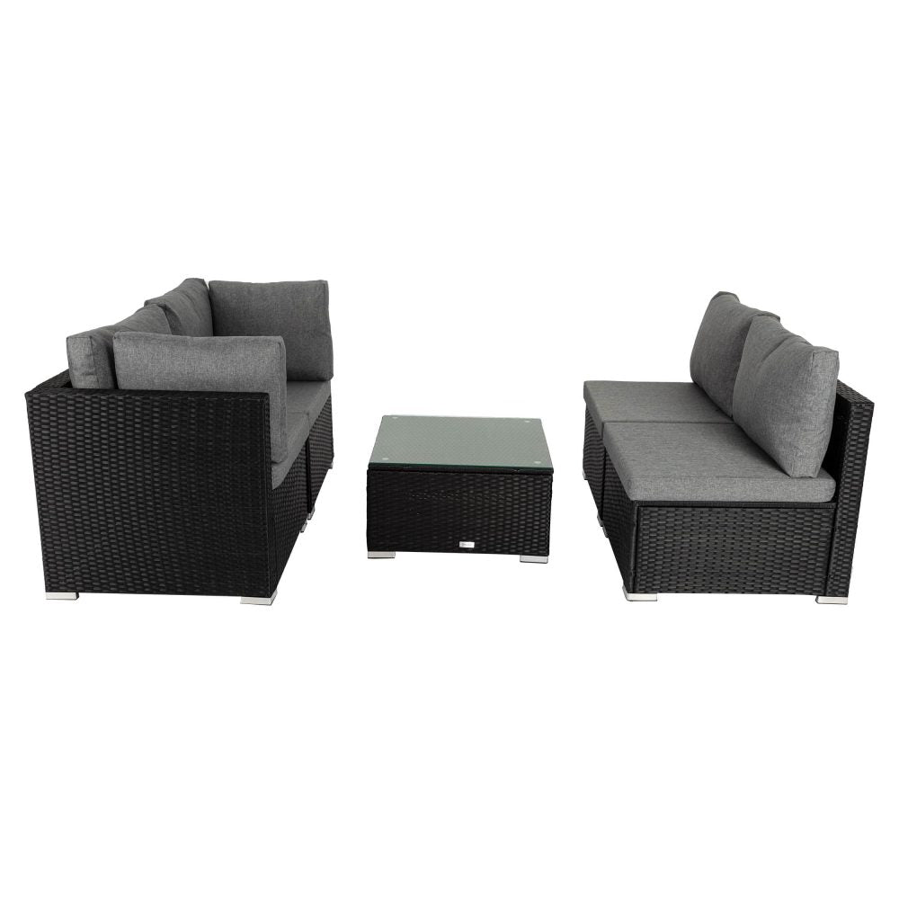 Outdoor Black Modular Lounge Sofa 