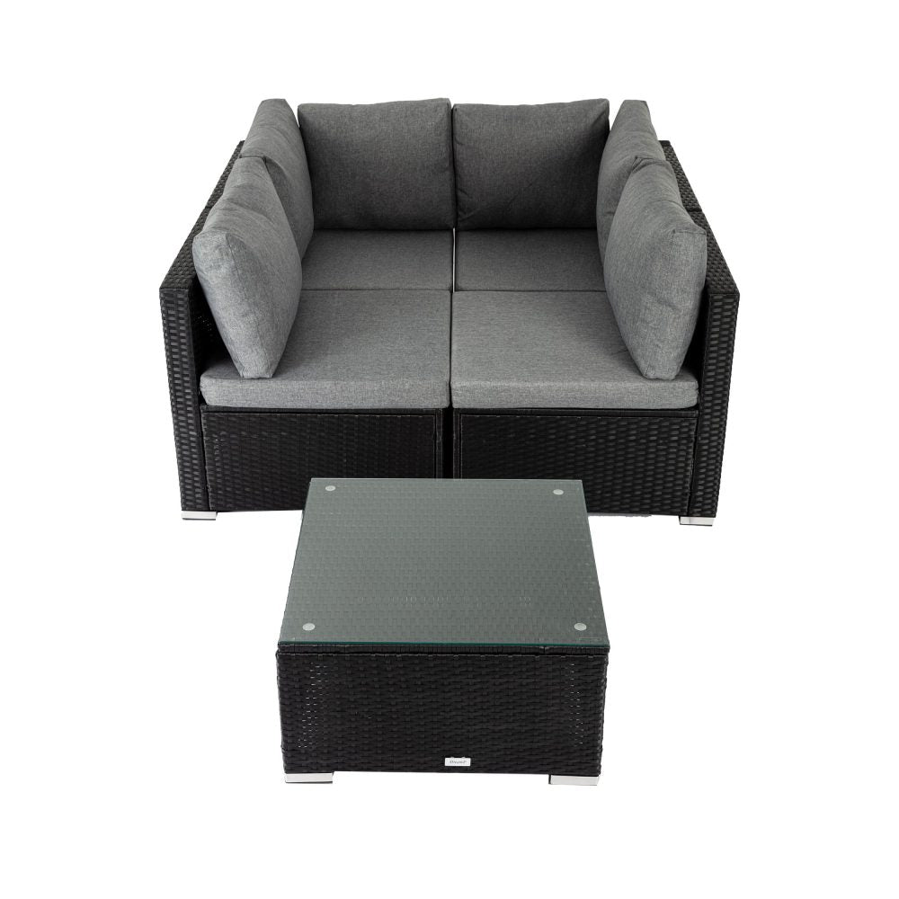 Outdoor Black Modular Lounge Sofa 