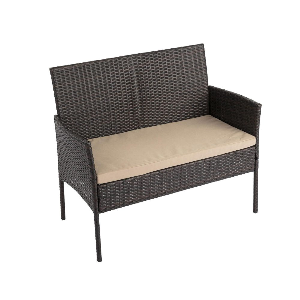 4 Seat Outdoor Wicker Lounge Sofa Furniture Set