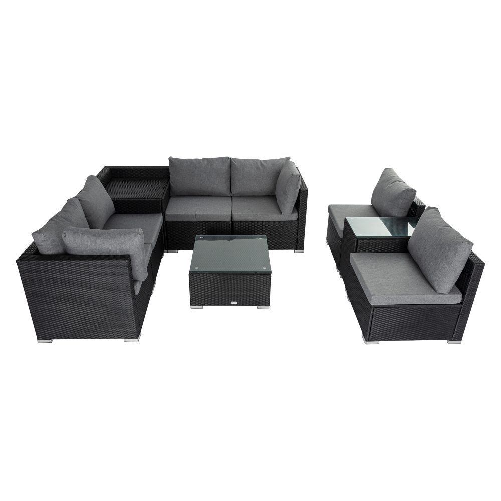 9pc Modular Wicker Outdoor Lounge Sofa Set