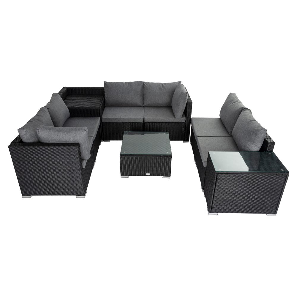 9pc Modular Wicker Outdoor Lounge Sofa Set