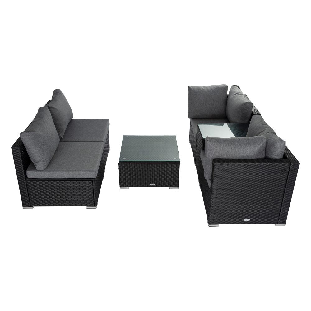 9pc Modular Wicker Outdoor Lounge Sofa Set