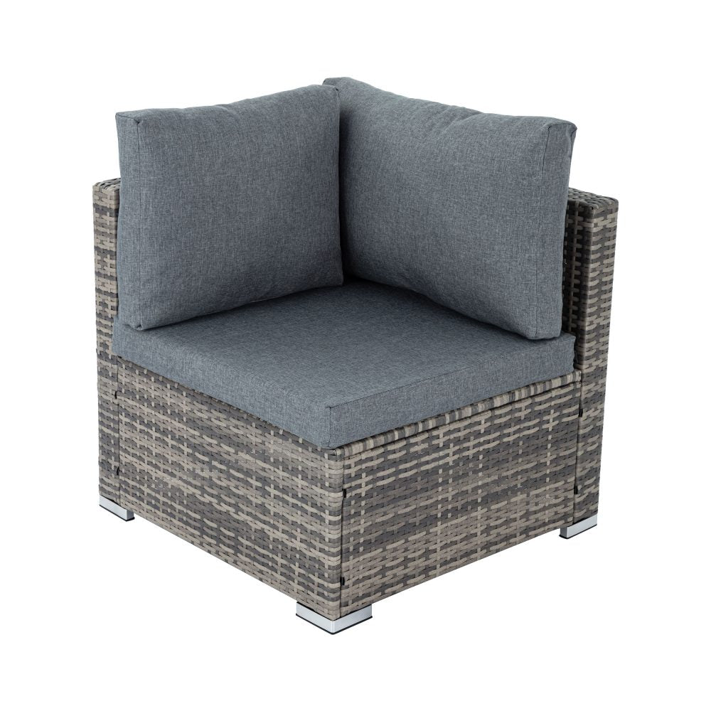 4 Seat Outdoor Light Grey Wicker Lounge Sofa Furniture Set