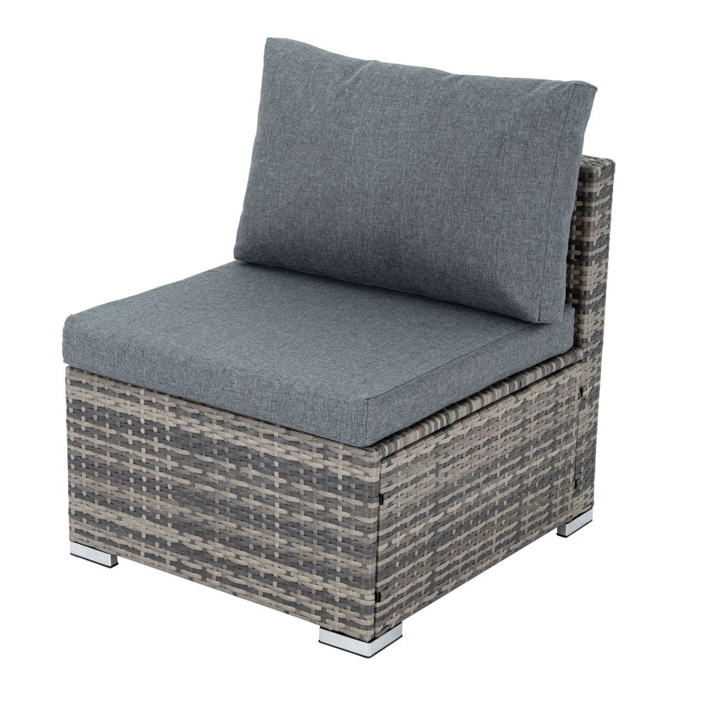 4 Seat Outdoor Light Grey Wicker Lounge Sofa Furniture Set