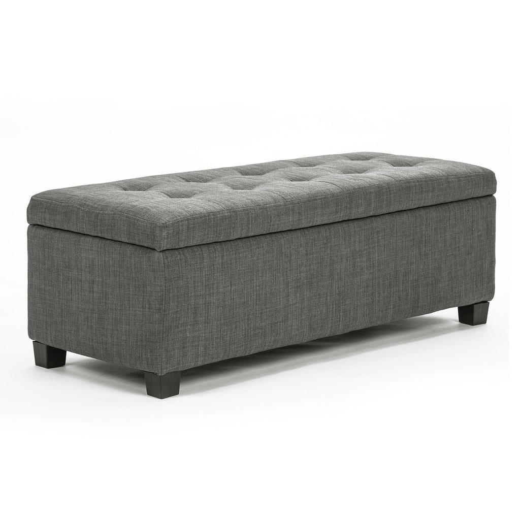 Storage Ottoman 102cm Fabric DARK GREY