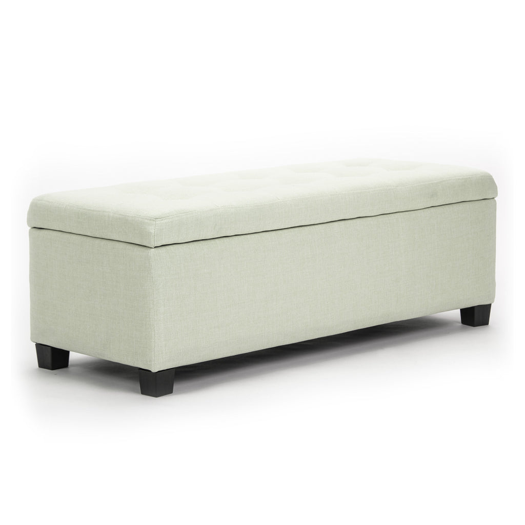 Storage Ottoman 102cm Fabric LIGHT GREEN