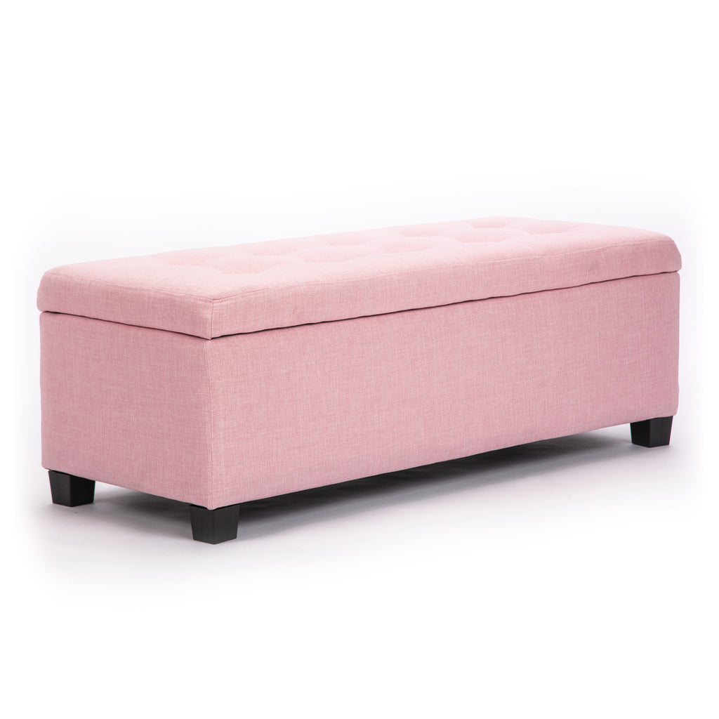 Storage Ottoman 102cm Fabric PINK