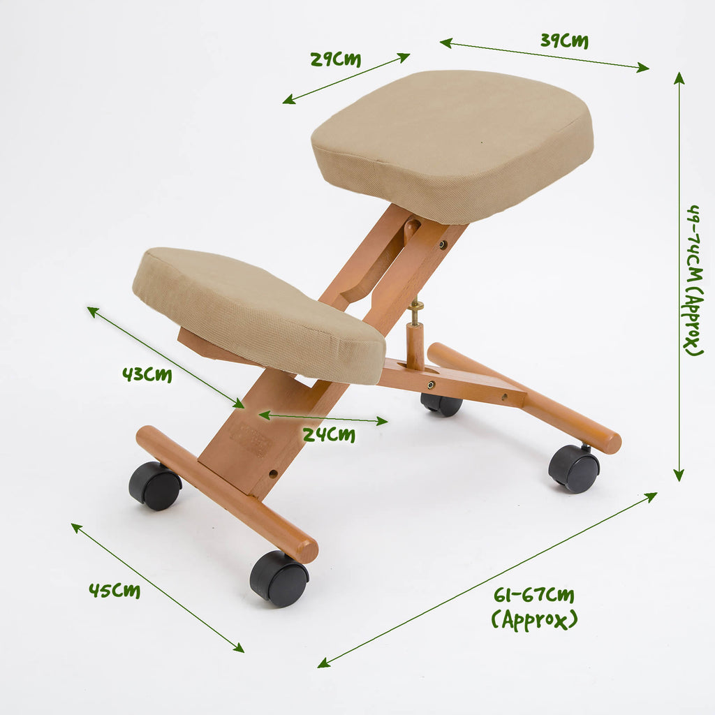 Ergonomic Adjustable Beige Kneeling Chair 