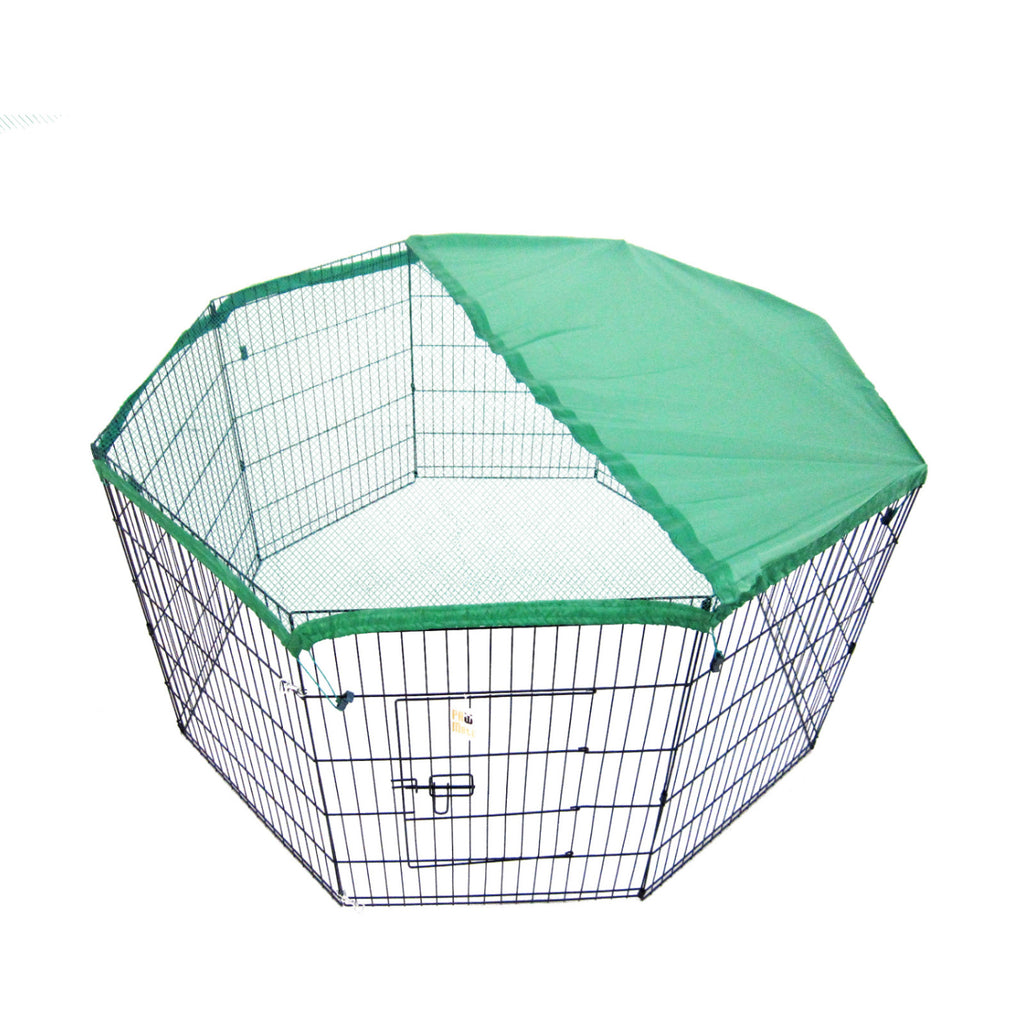 Pet Foldable Playpen Rabbit Dog Guinea Pig Cage 8 Panel 24in with Cover